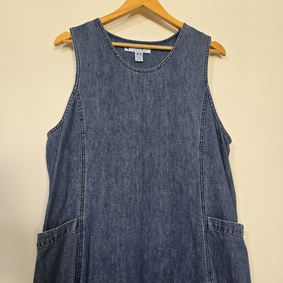 Vintage Blue Denim Jumper / Overall Maxi Dress | Size P (Petite) - Picture 5 of 7